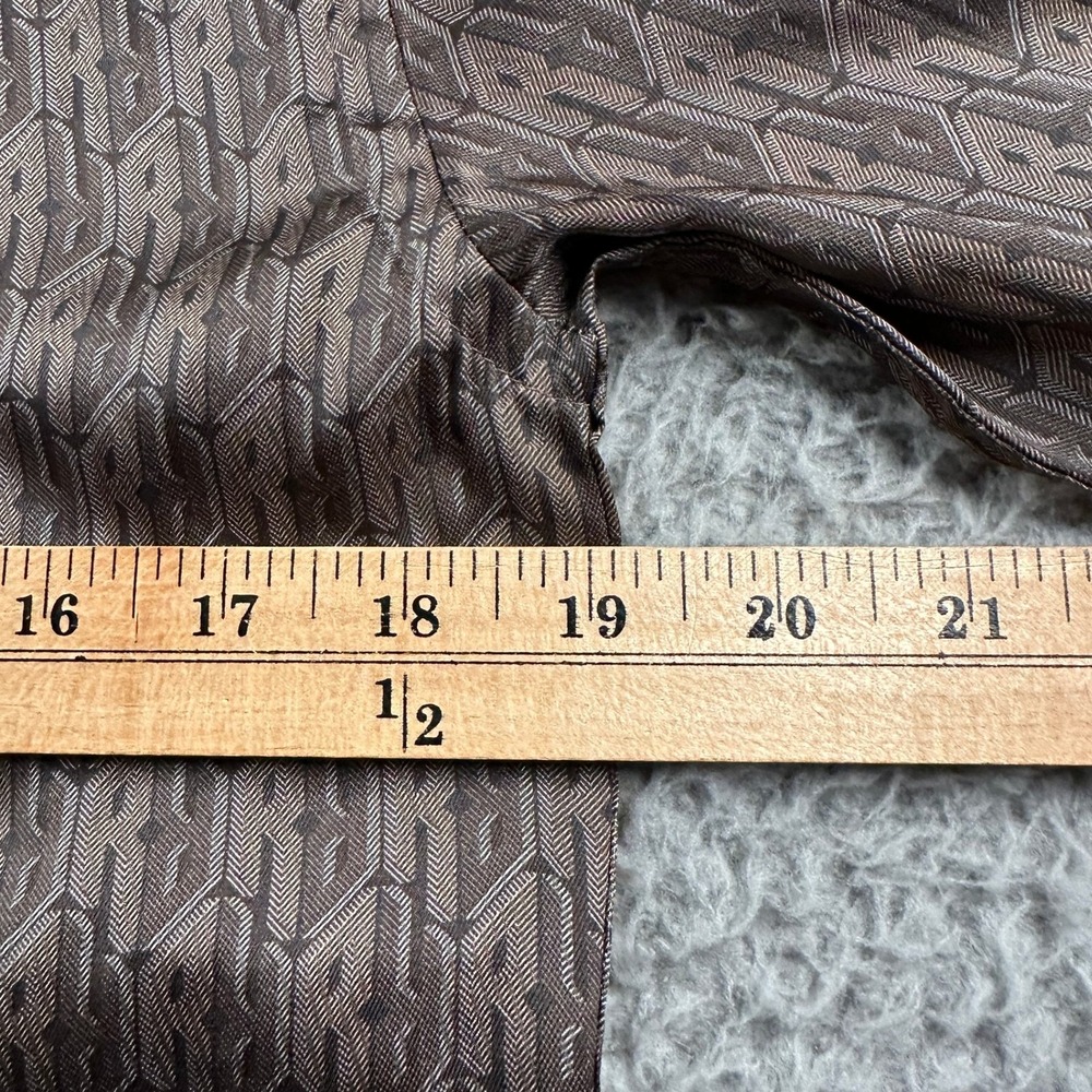 Reiss Monogram Shirt Mens S Brown Long Sleeve Button Up Regular Fit Twill - Picture 5 of 8